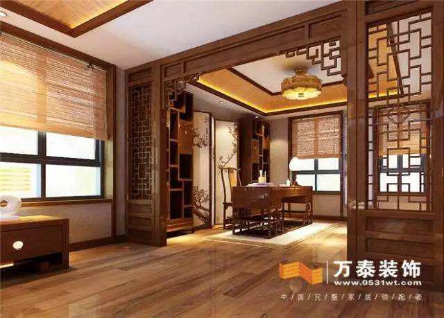 济南300平方别墅中式装修设计图,济南漫山香墅别墅装修