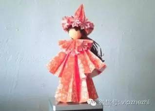 信风娃娃怎么折纸视频教程,立体和服娃娃折纸教程