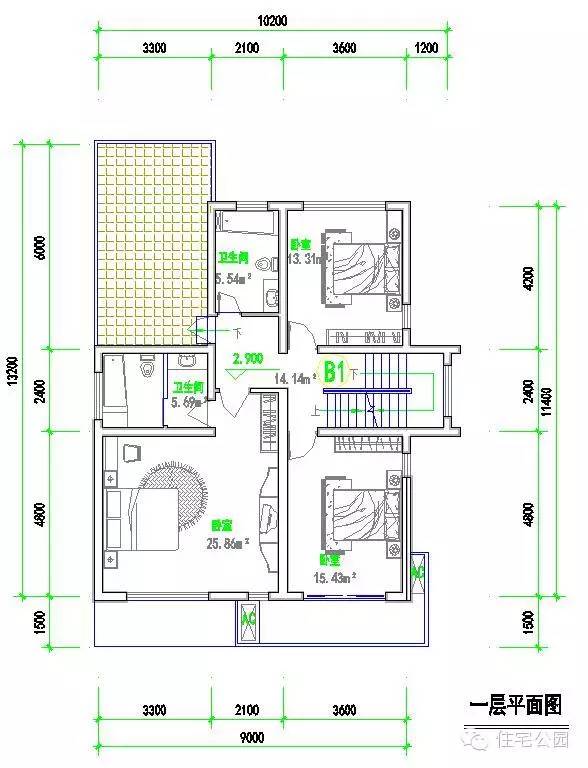 新农村户型平面图,新农村自建房兄弟双拼户型
