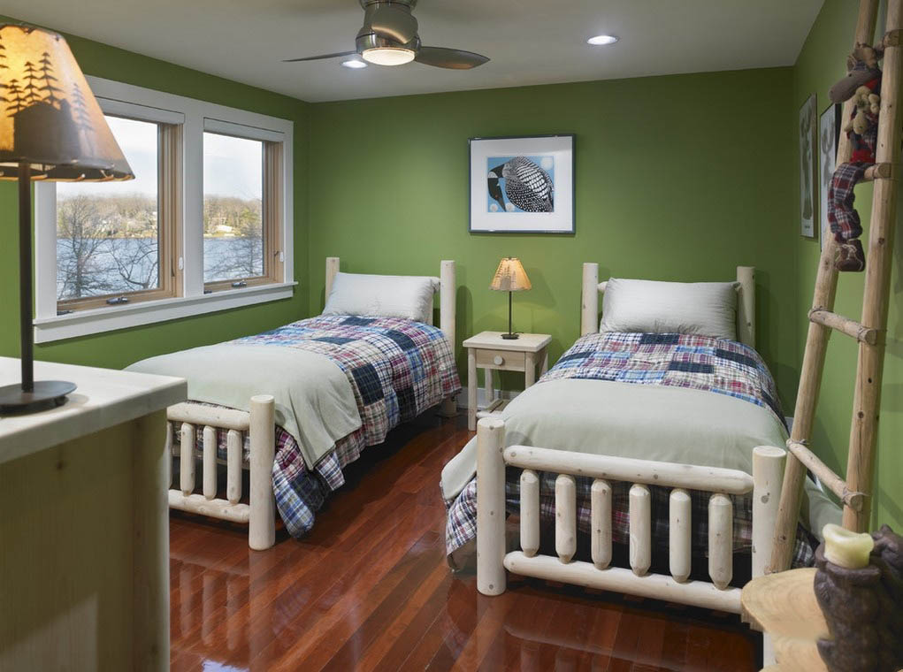 原木风卧室打造布置,木质卧室布置