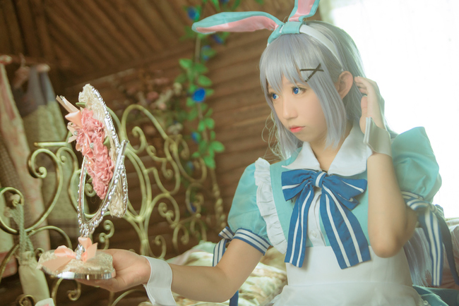 香风智乃cos假发造型过程,香风智乃cos正片户外