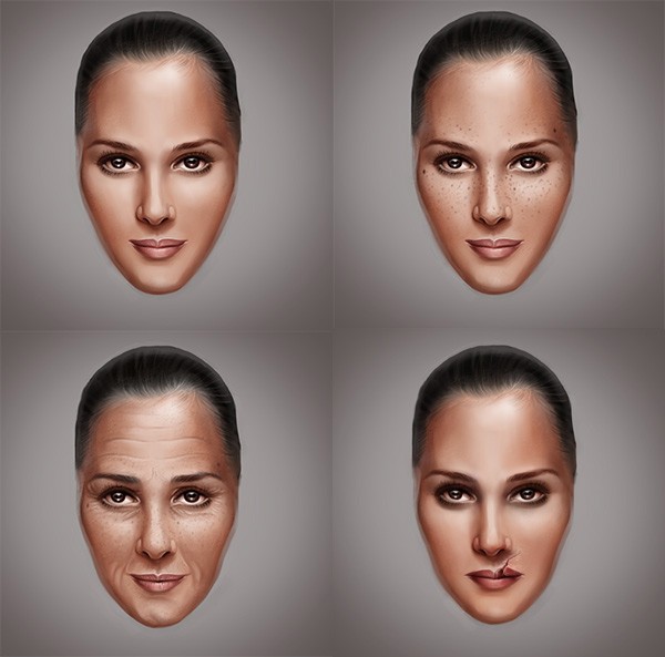 脸上疤痕绘画教程,怎么画雀斑p图