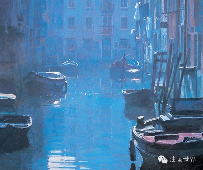 禅意山水意境油画,浓郁诗意的风景油画