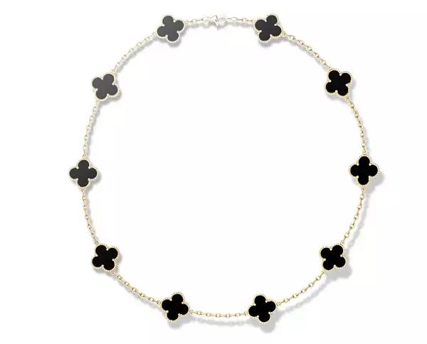 vca四叶草带钻项链系列,vca梵克雅宝四叶草项链