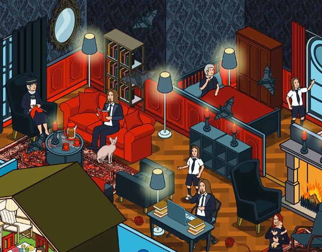 家居插画客厅,家居美学插画