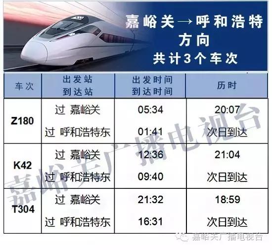 嘉峪关最新列车时间表,嘉峪关火车站到兰州西站时刻表