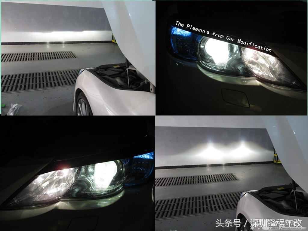 15款丰田锐志车灯升级led双光透镜,丰田锐志改恶魔眼大灯