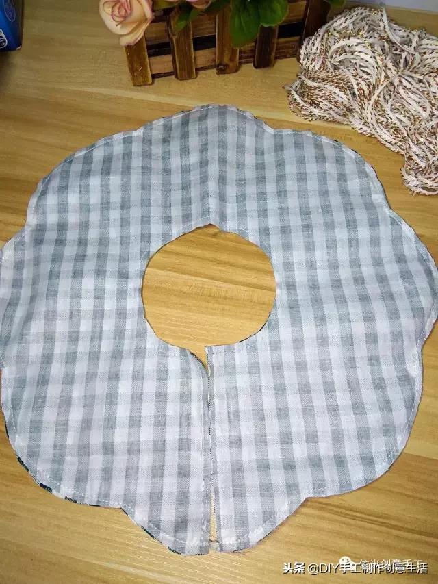 手工diy儿童厨房围兜,手工制作口水兜圆形