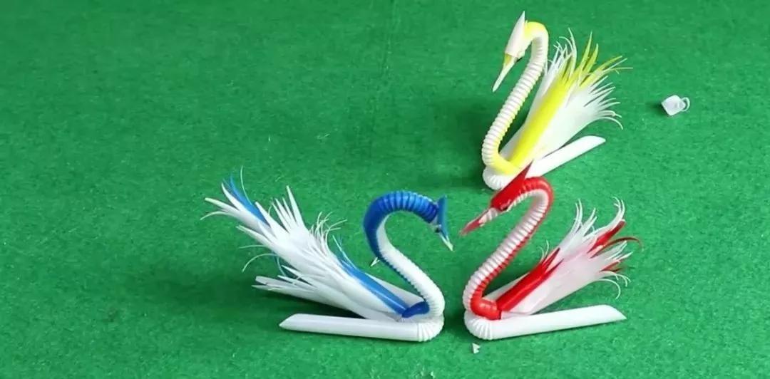 七彩的吸管剪一剪,DIY的蜗牛,天鹅,简直太像了(附教程)