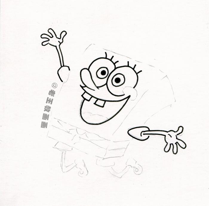 幼儿园老师画画必备教程,儿童画画教程6-7岁创意画海绵宝宝