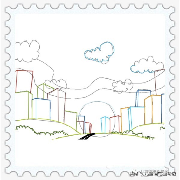 草坪简笔画简单又好看,儿童城市简笔画简单又漂亮