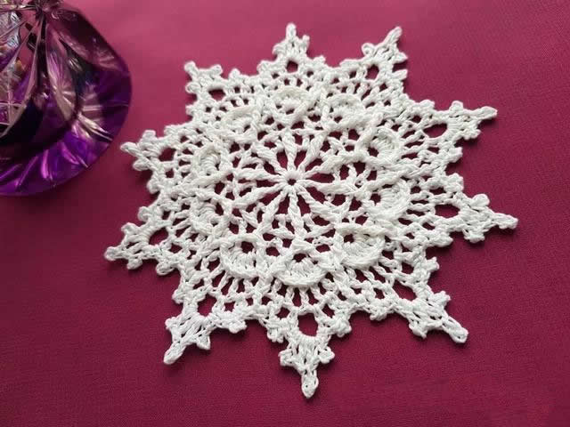 简单手工钩织雪花,钩编高清雪花图解教程