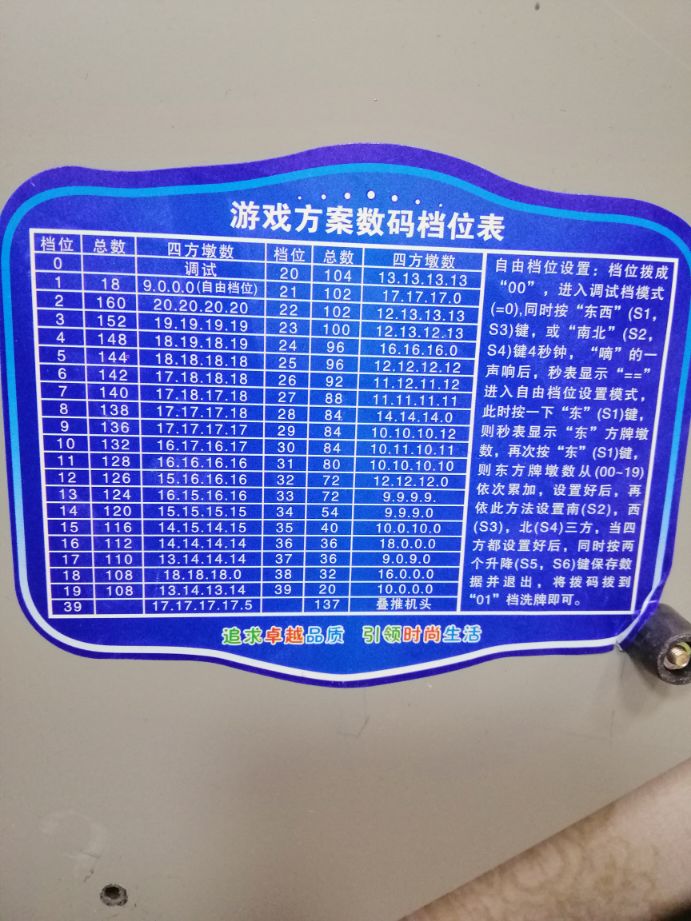 卡五星麻将机档位,宣奥麻将机调档位