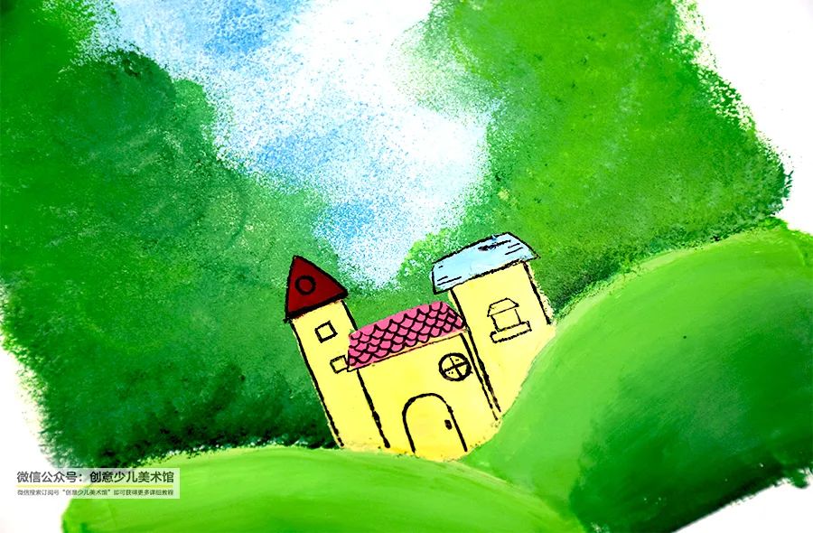 儿童画环保水粉画,儿童画启蒙风景篇