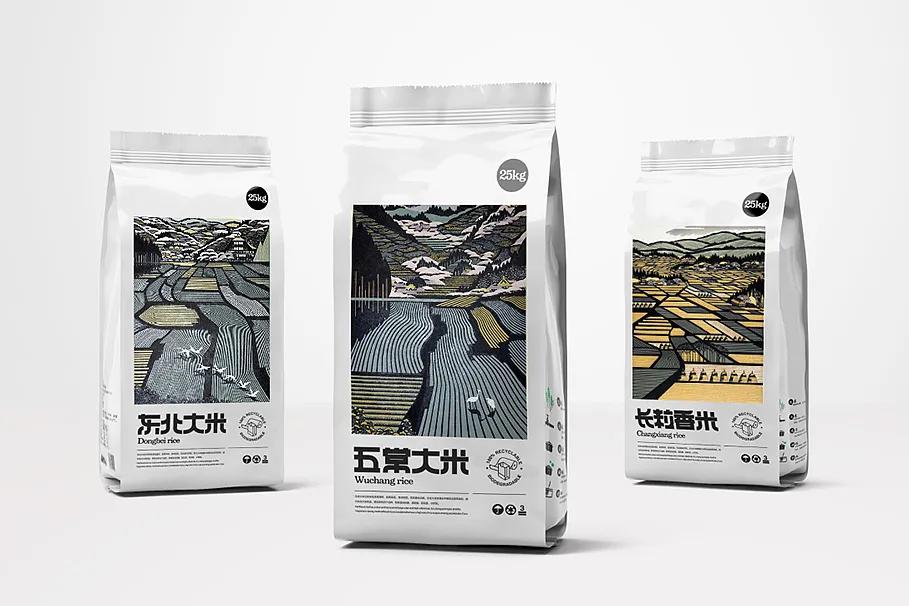大米包装创新插画,最漂亮的大米包装设计