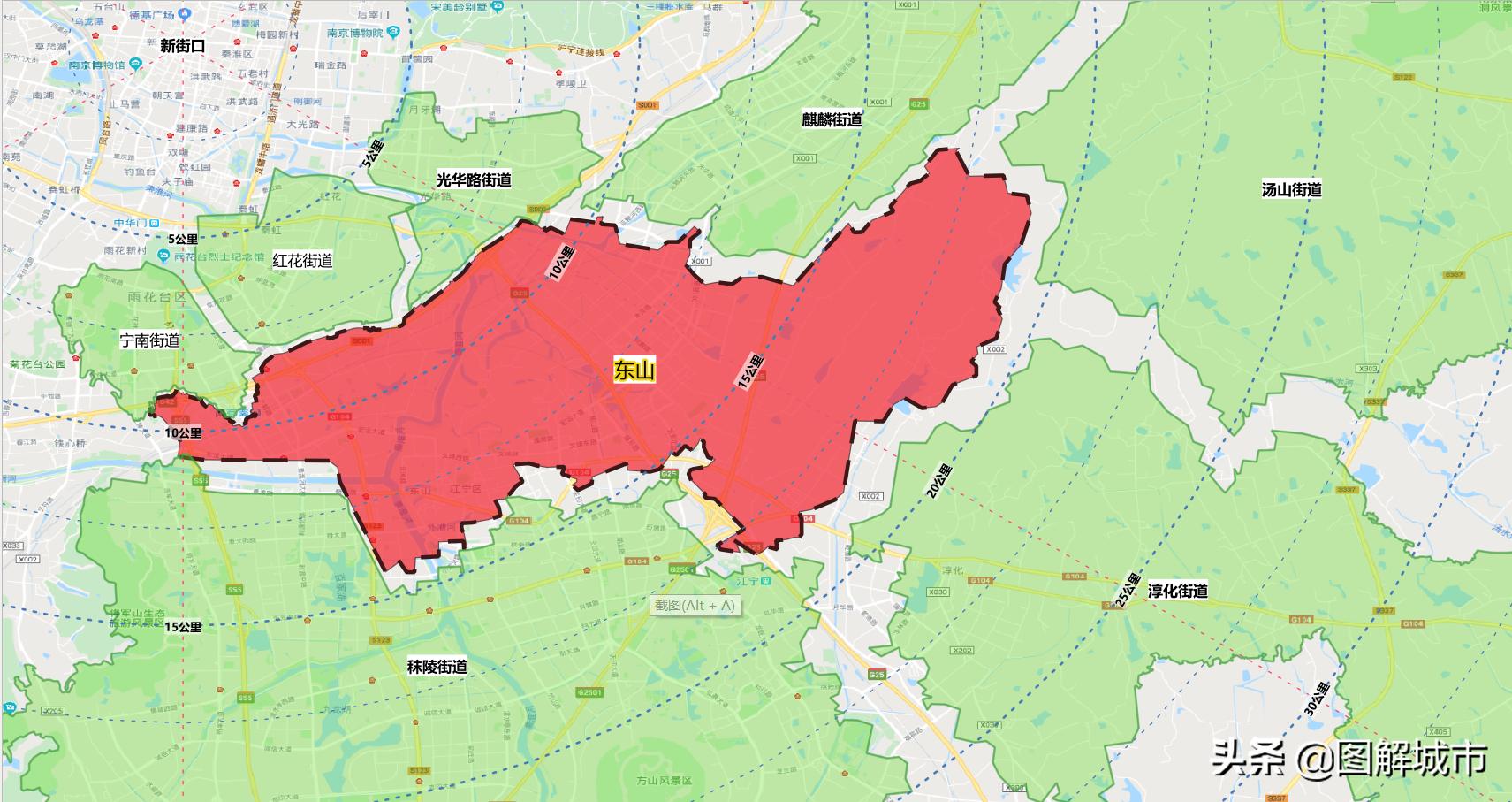 南京核心区板块图,南京东山板块图