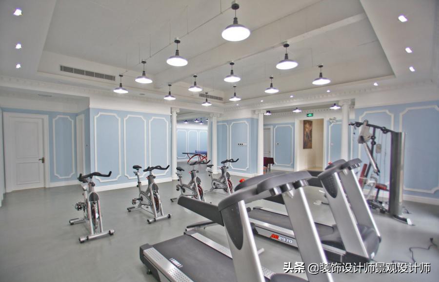 公司健身房设计效果图,书房健身房二合一设计效果图