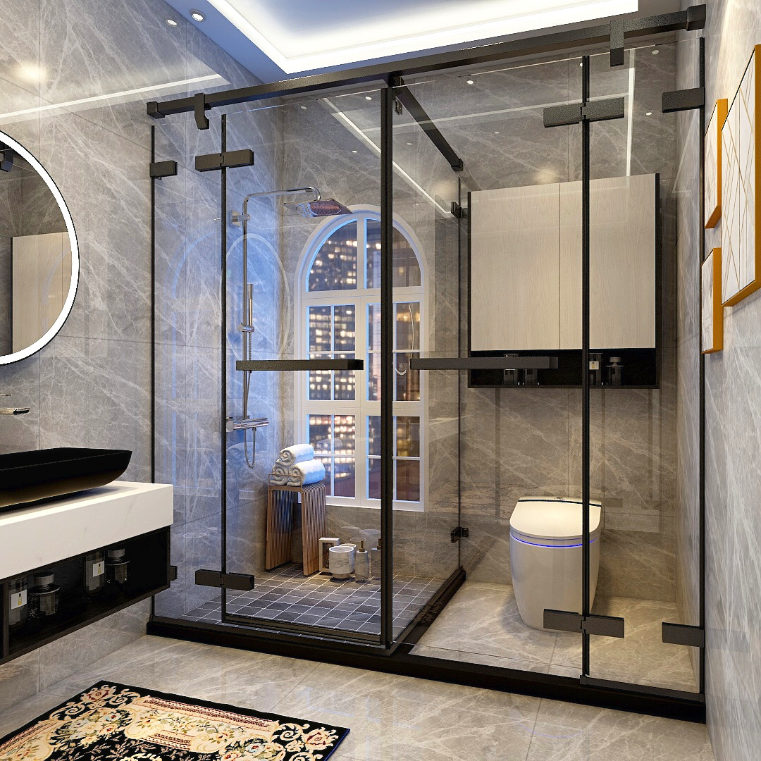 蹲便卫生间设计装修效果图大全,80平方两室一厅卫生间设计效果图