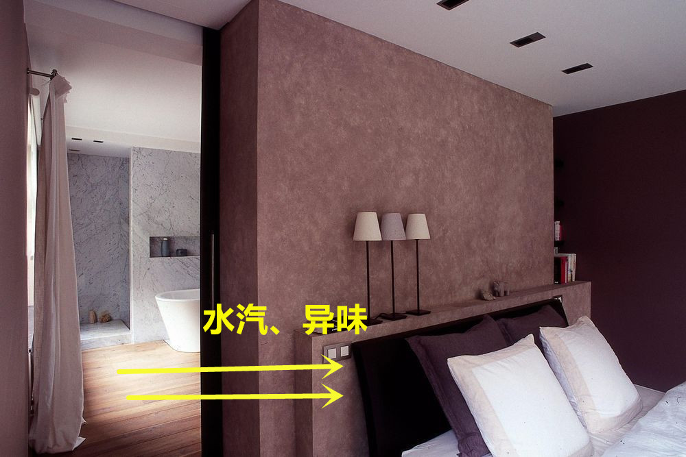 卧室床头不靠墙,卧室床头不对门图片