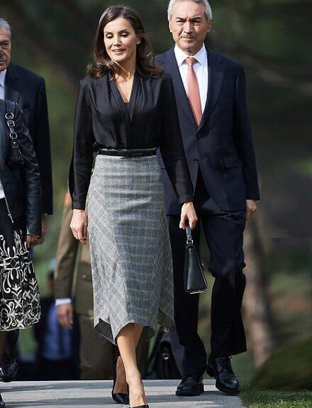 西班牙王后粉色西装,西班牙王后穿衬衫的图片