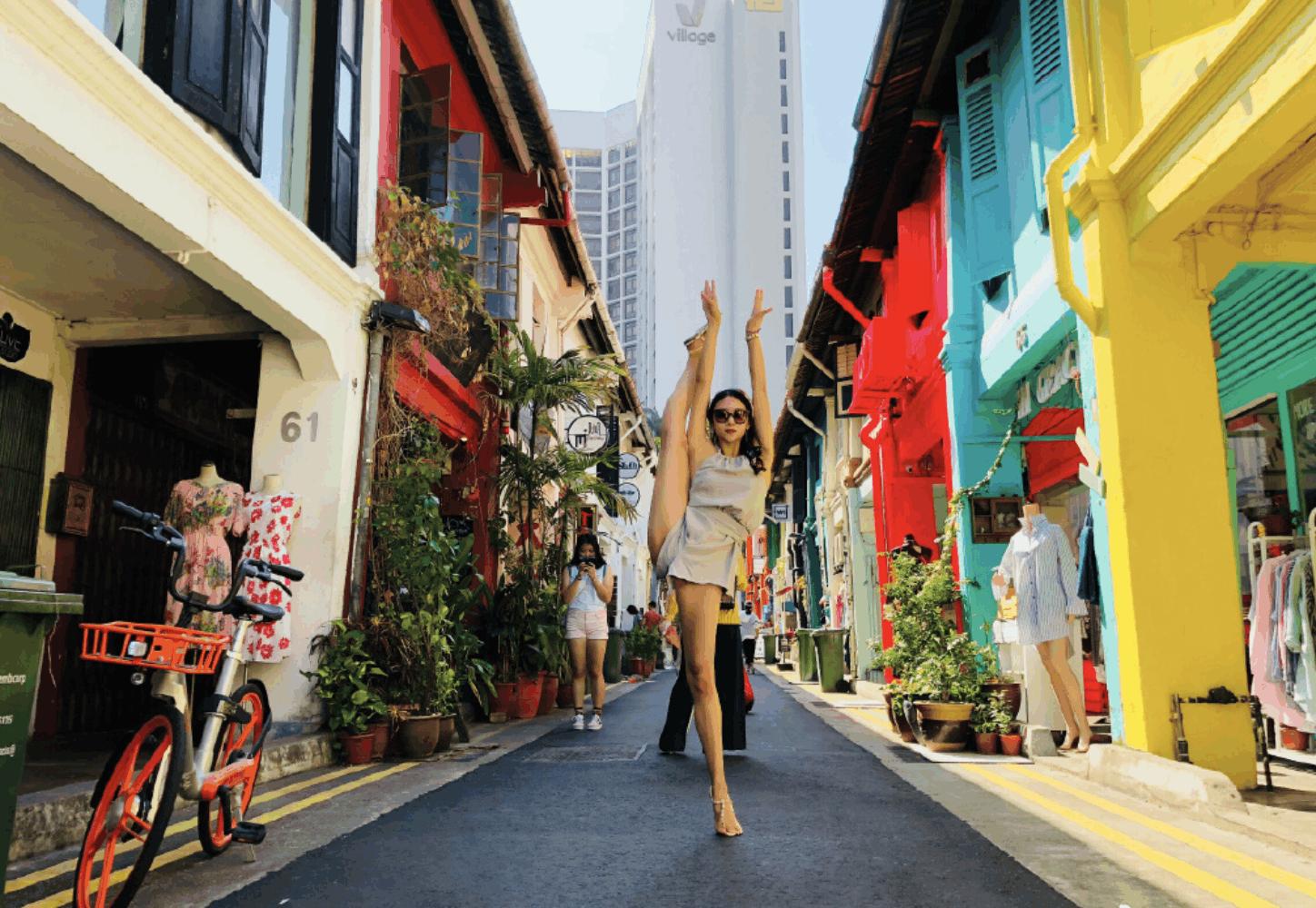 被体操耽误的街拍女神,被体育耽误的美女