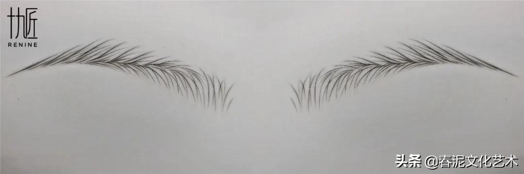 纹眉真人纸上练习画法图片步骤,不同眉形的纹眉