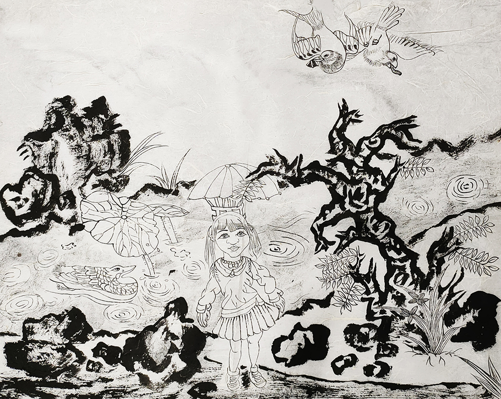 郑鑫绘画成长记录：线描篇（五）校园同学系列——创作