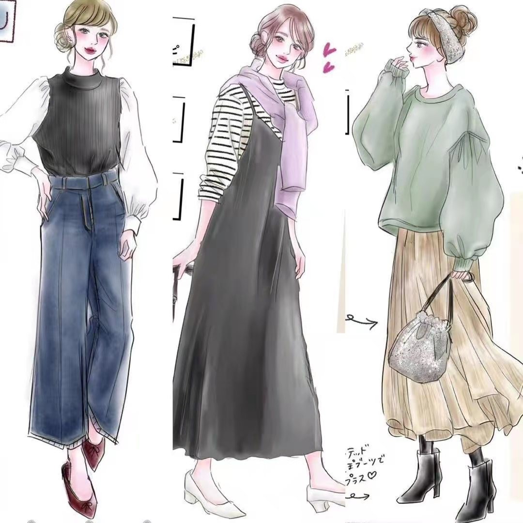 铅笔手绘时装效果图,时装效果图手绘系列