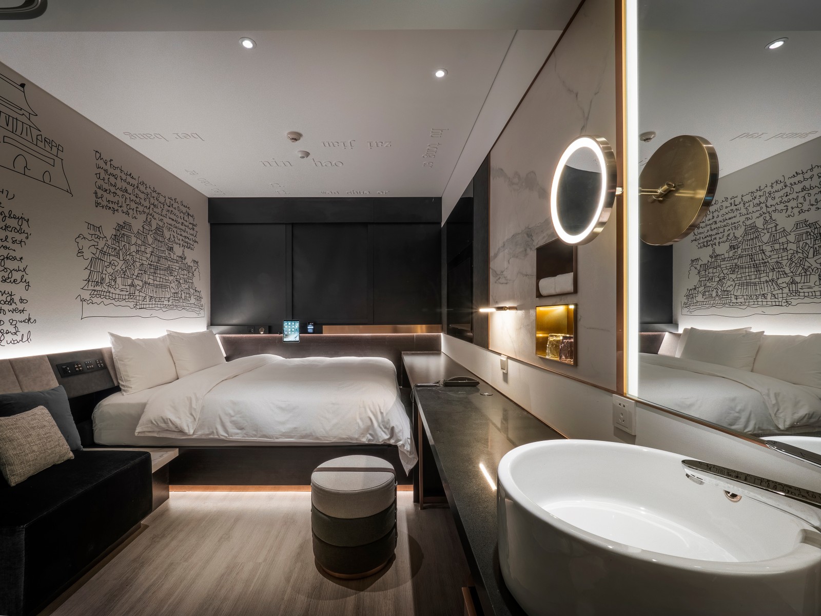 北京酒店3人间两室一厅,酒店三楼设计图