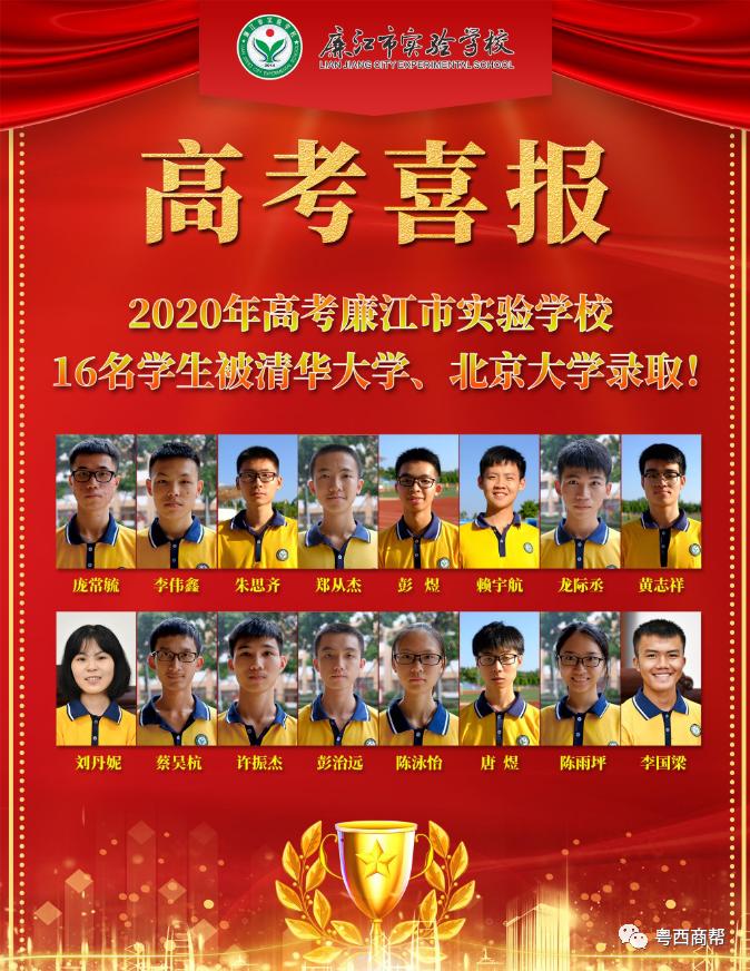 广东高中录取清华北大排行榜,清华北大2020年在广东录取人数