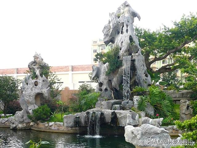 室内假山庭院假山,假山景观鱼池没假山底座怎么设计