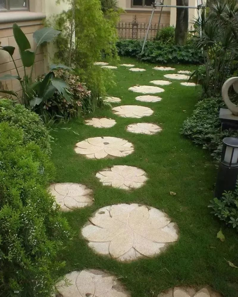 庭院花园石材地板铺设效果,私家庭院最流行的4大铺装方式