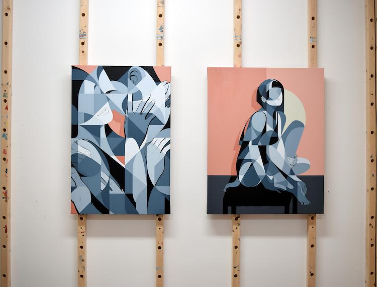 未来主义画作风格,用几何图形画世界名画