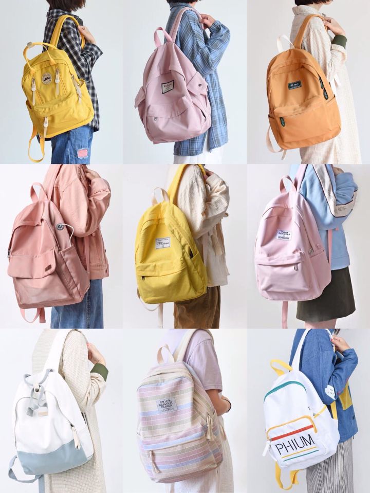 黑色抽绳双肩包出街百搭,双肩包出街推荐大学生小巧