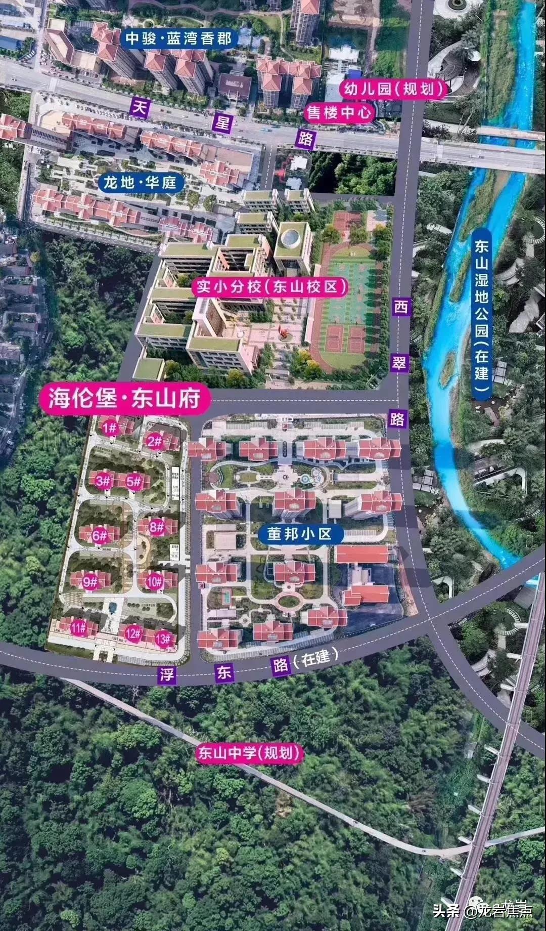 东山中学总体分布图,东山中学全貌