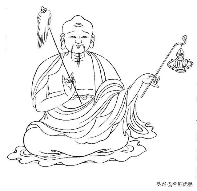 降龙罗汉白描图高清图片,十八罗汉白描图高清图片