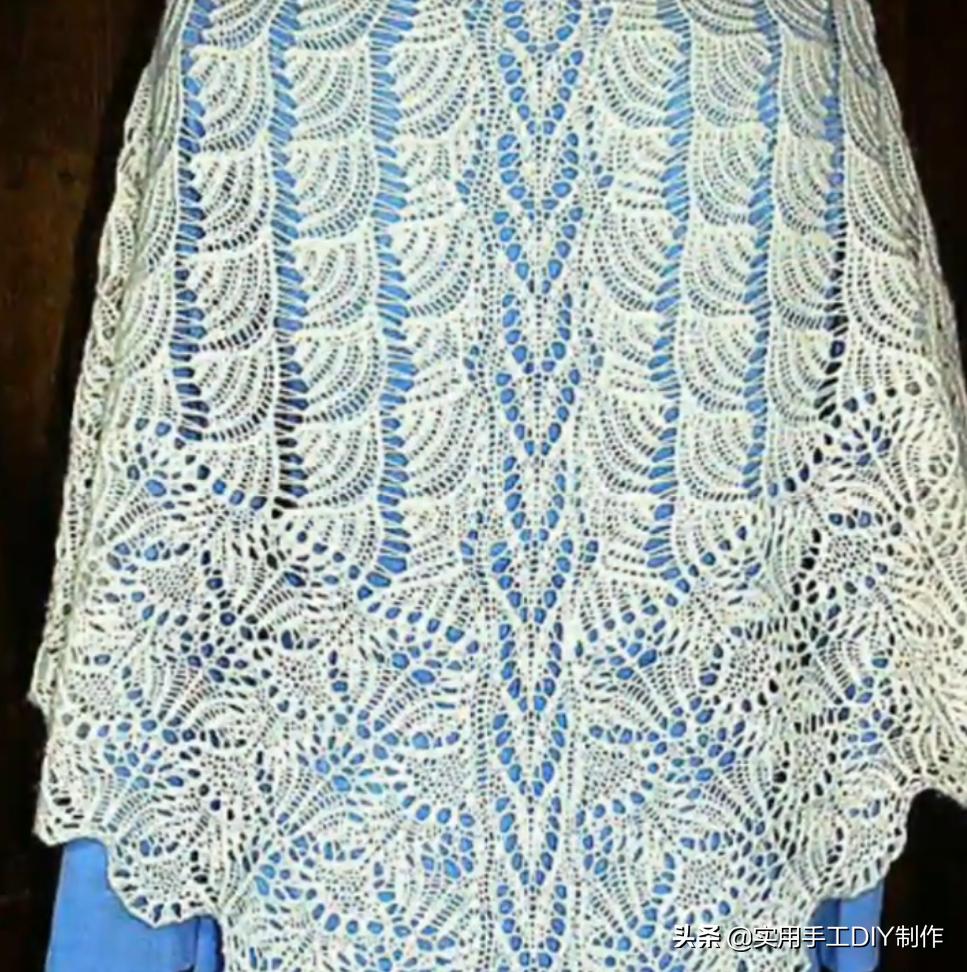 彩色蕾丝钩织披肩拼接花,晓夏手工钩编扇形花披肩