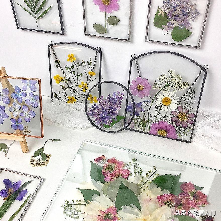 墙壁仿真花装饰创意,玻璃鲜花