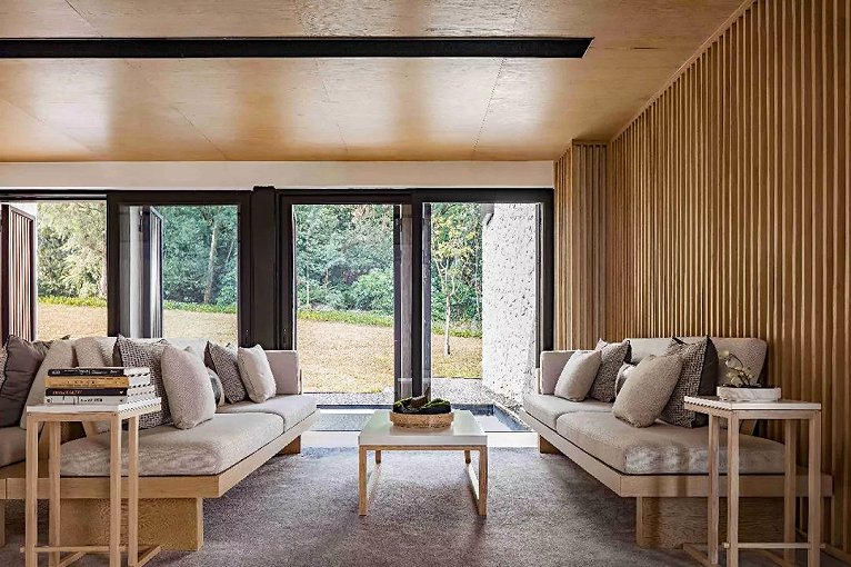 售楼处原木风设计,现代简约原木居所设计