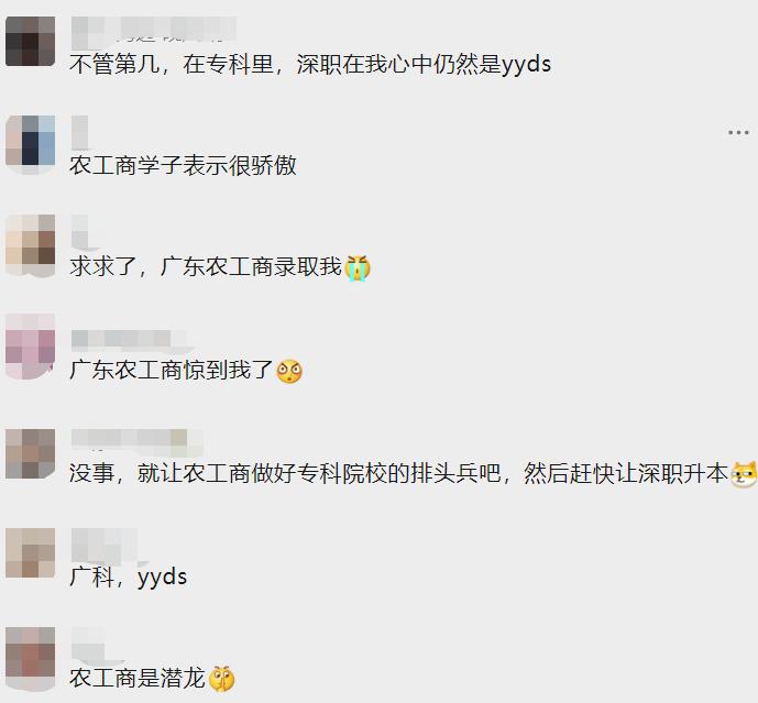 广东省大专创新院校排名,广东深职学院最低排名