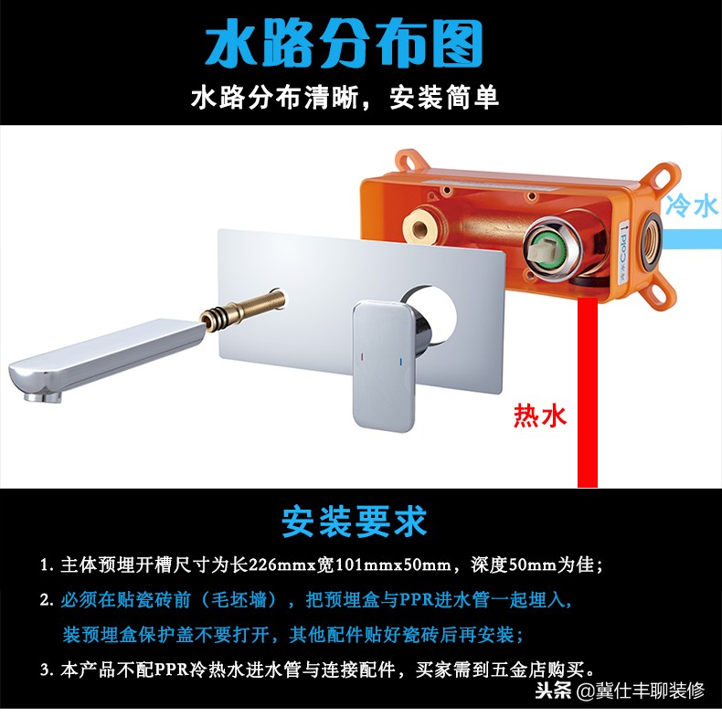 双孔入墙冷热水龙头安装示意图,入墙式水龙头要选品牌的吗