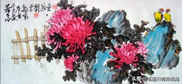 菊花花卉国画100幅临摹,梅兰竹菊花国画300幅