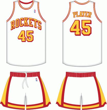 火箭历史队服,火箭队服变化