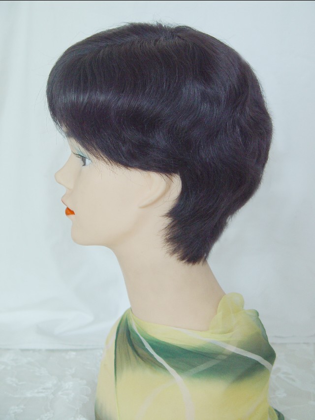 遮盖白发头顶的假发,假发遮盖白发发型