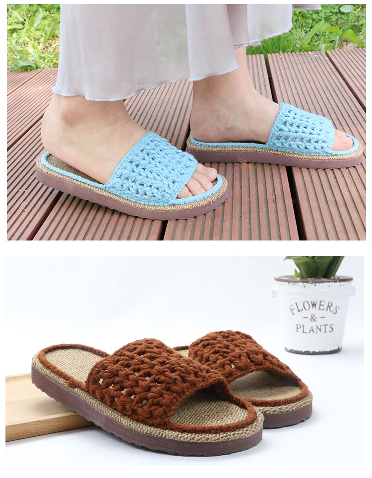 情人棉纯色钩织拖鞋教程,光泽绒钩拖鞋编织教程新款