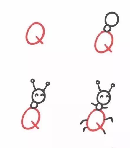 26个字母趣味简笔画动物,26个英文字母趣味简笔画