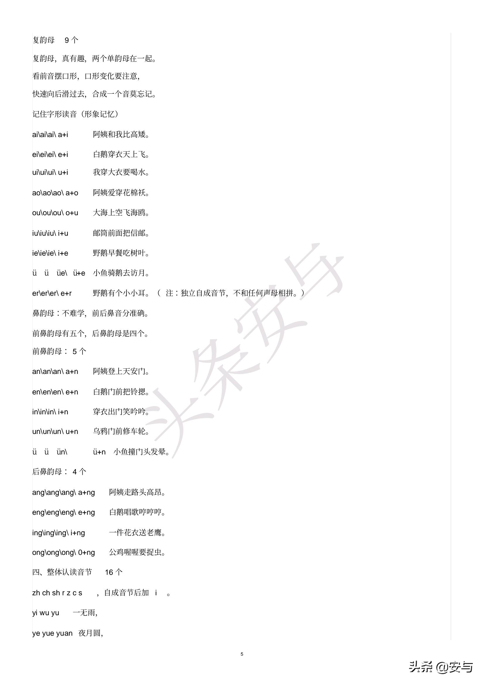 作业模板汉语拼音声母和韵母表,汉语拼音拼读全表带声调