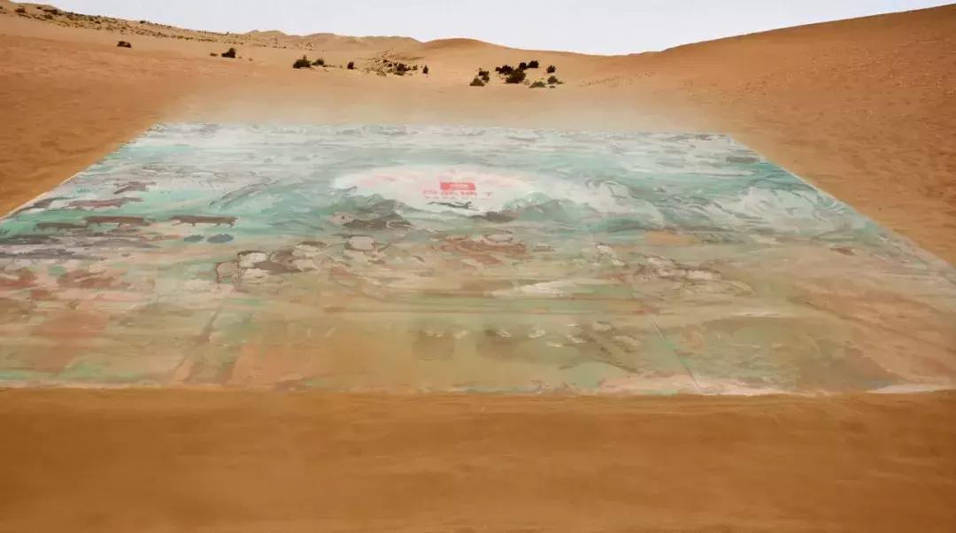 敦煌沙漠惊现64平米巨型沙画，奋战10天10夜创作，仅存在一天就消失