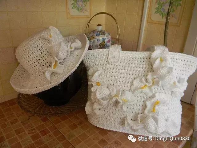 用一个塑料袋做包包,钩编包包的花样图解