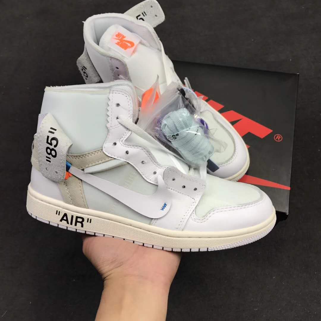 aj1联名offwhite纯白鞋头细节,nikeaj1低帮芝加哥红白黑测评